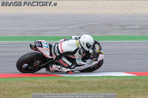 2010-06-26 Misano 1101 Rio - Supersport - Free Practice - Alessandro Torcolacci - Triumph Daytona 675